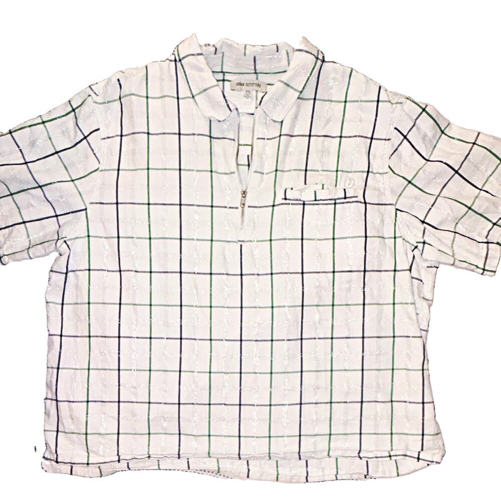 Urban Outfitters UO Plaid Shimmer 1/4 Zip pull over zip 2XL